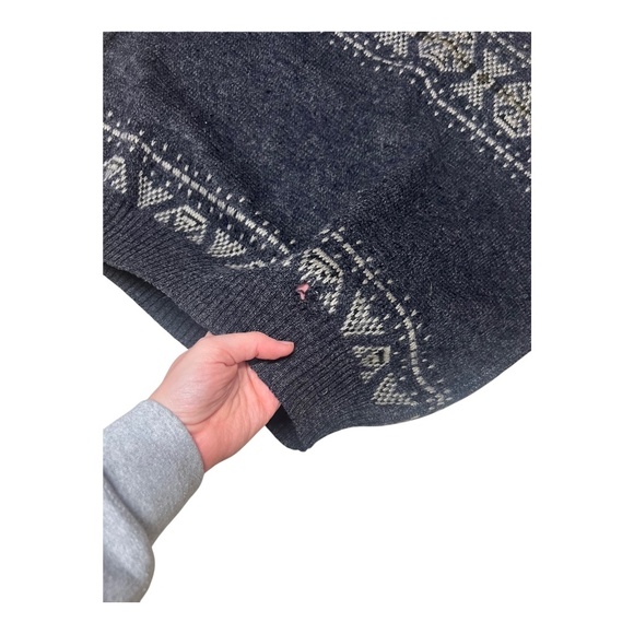 Vintage Wool-Blend Geometric Grandpa Sweater Alessandro B. Made in Italy L - Picture 3 of 4